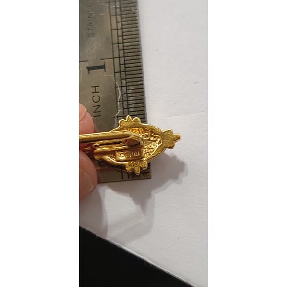 Vintage Gold and Pink Enamel Earrings - Picture 4 of 8